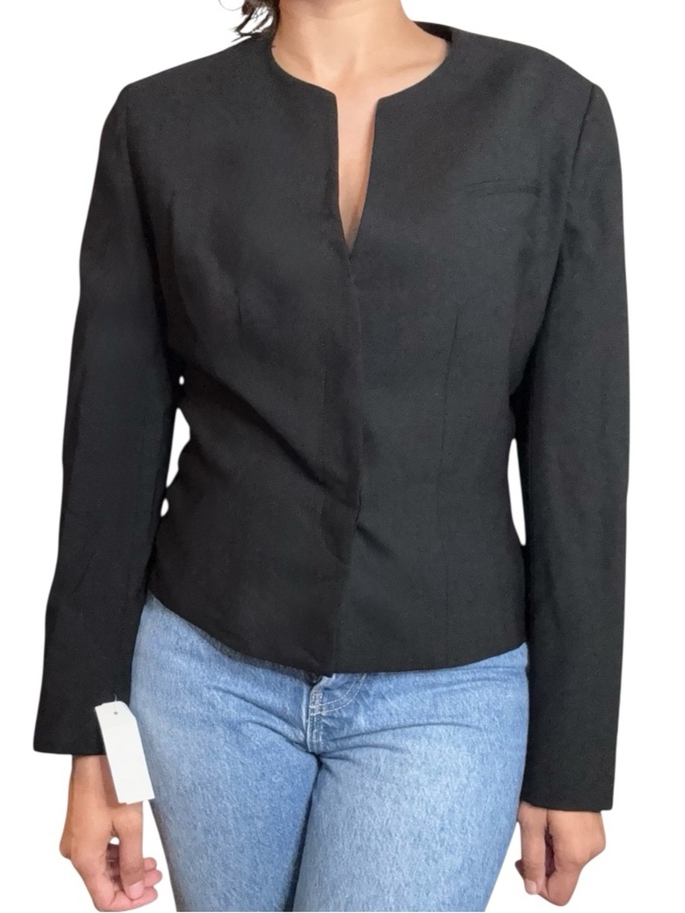 Giorgio Armani Le Collezioni Black Wool Blazer Jacket Size 8